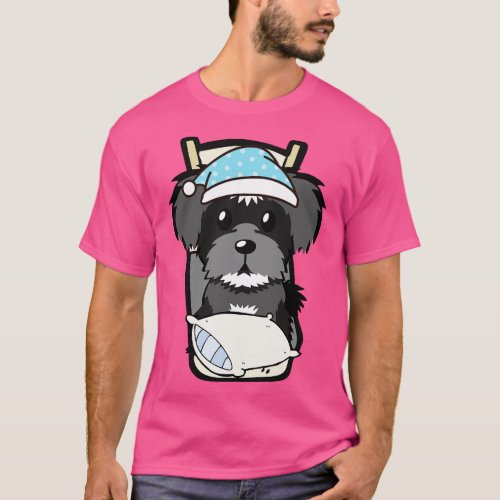 Cute schnauzer is going to bed T_Shirt