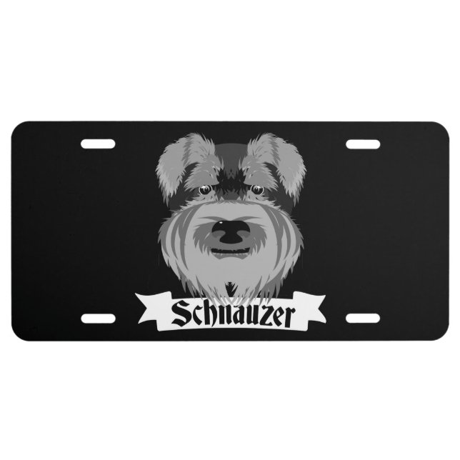 Cute Schnauzer License Plate (Front)