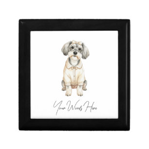 Cute schnauzer long eared dog gift box