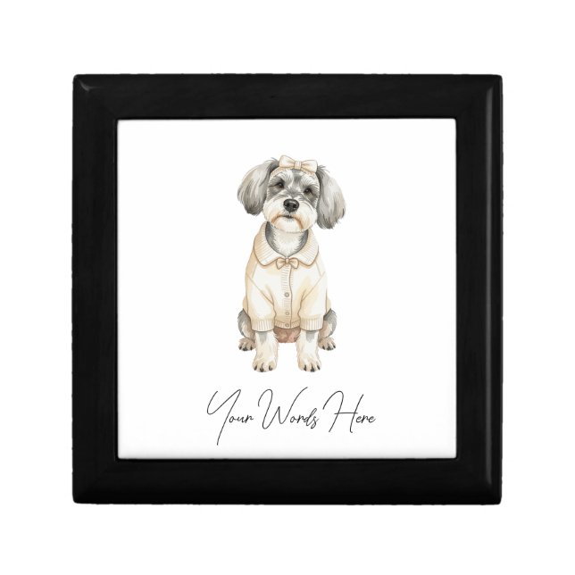 Cute schnauzer long eared dog  gift box (Front)