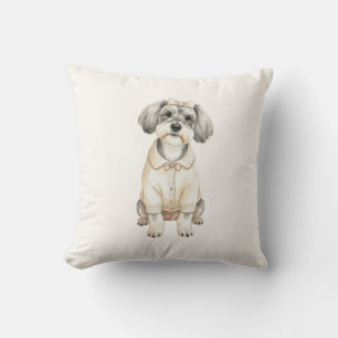 Cute schnauzer long eared dog pillow
