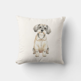 Cute schnauzer long eared dog pillow