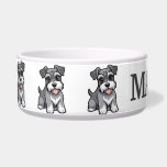 Cute Schnauzer Personalize Bowl<br><div class="desc">Add your pet's name to personalize.</div>