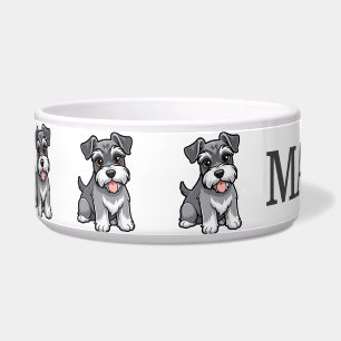 Cute Schnauzer Personalize Bowl