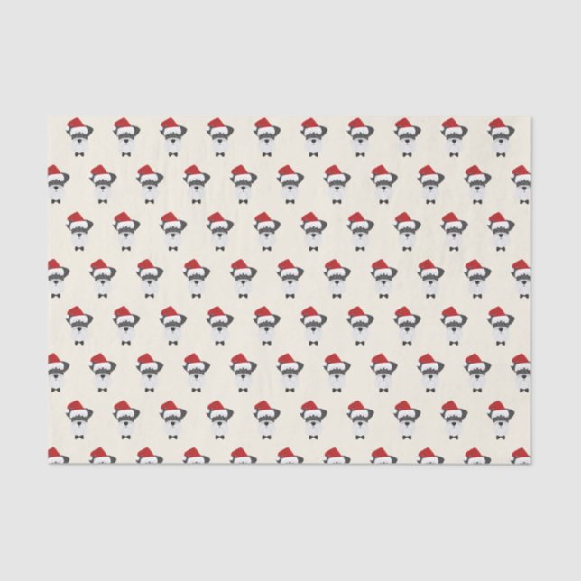 Cute Schnauzer with a Santa Hat - Christmas Tissue Paper (Front)