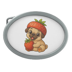 Cute Schnauzer With Pink Bow Surrounded by Hearts Belt Buckle