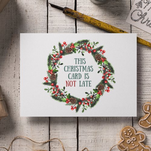 Cute Scholarly Vintage Belated Christmas  Holiday Card