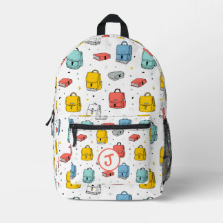 Cute School Backpacks and books  Pattern