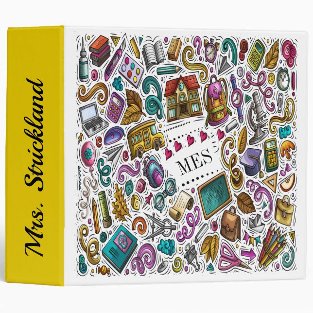 Cute School Binder - See Back (Front/Spine)