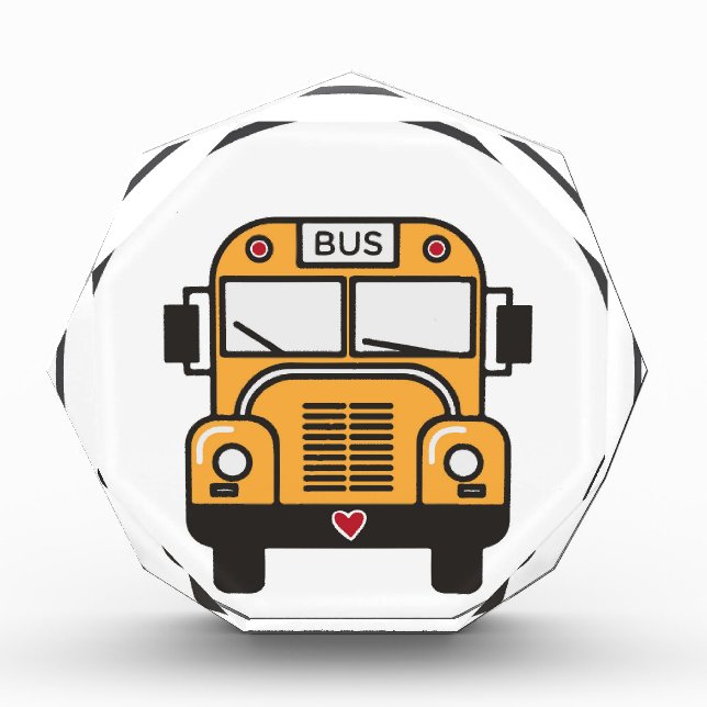 Cute School Bus Acrylic Award (Front)