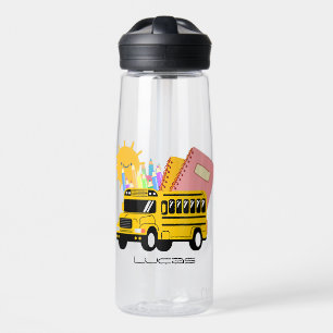 Cute School bus back to school Personalized name Water Bottle