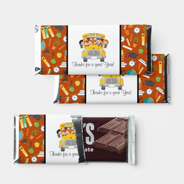 Cute School bus driver facts Hershey Bar Favors (Front)