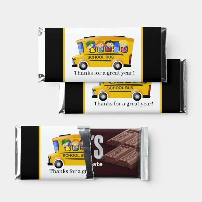 cute School bus driver facts Hershey Bar Favors (Front)