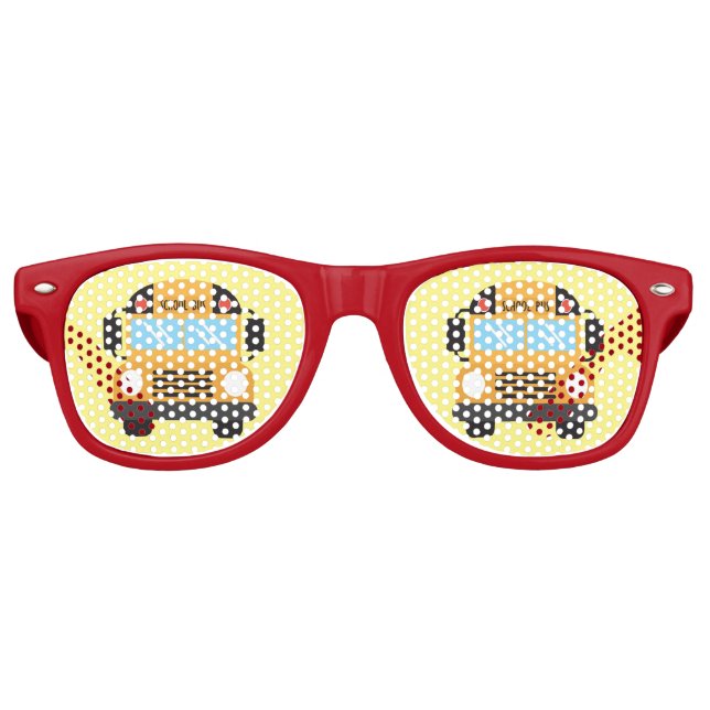Cute School Bus Driver Retro Sunglasses (Front)