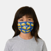 Cute School Bus Pattern Blue Custom Kids' Cloth Face Mask (Worn)