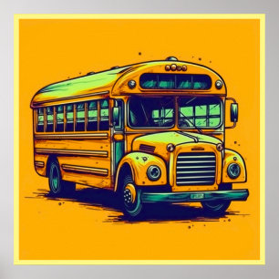 Cute School Bus Poster
