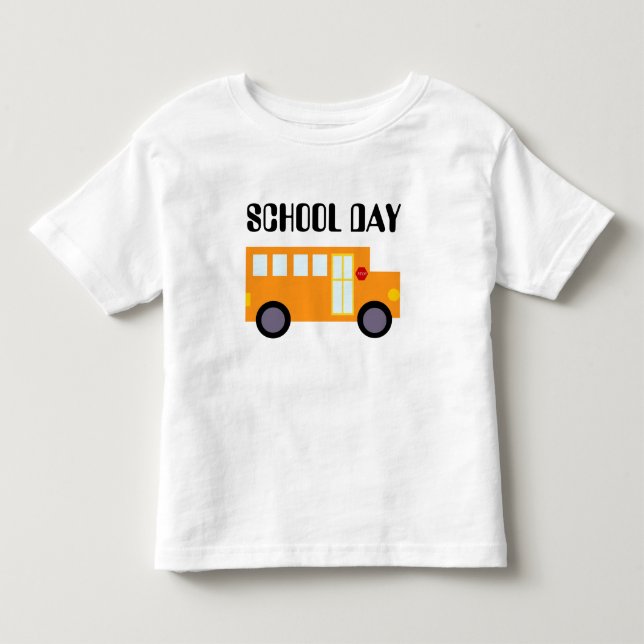 Cute School Bus School Day Kid Long Sleeve Toddler T-shirt (Front)