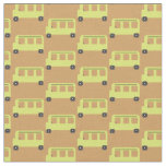 Cute School Bus Yellow Black Orange Education  Fabric
