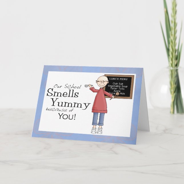 Cute School Cook Appreciation Thank You Card (Front)