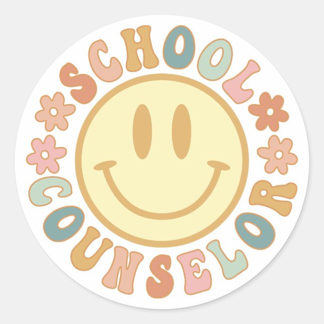 Cute School Counselor, Gift For School Counselor Classic Round Sticker (Front)