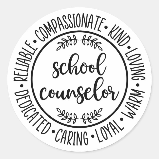 Cute School Counselor Gift For School Counselor Classic Round Sticker (Front)