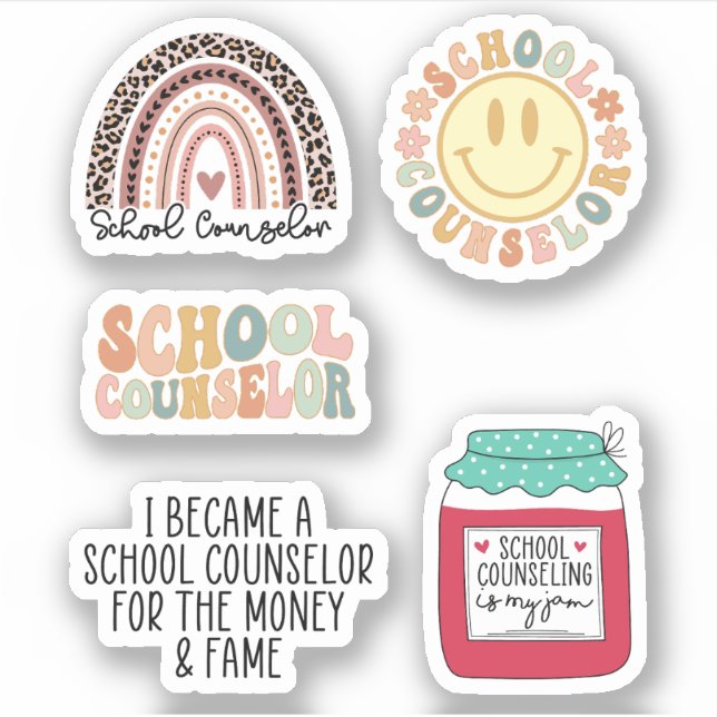 Cute School Counselor, Gift For School Counselor Sticker (Front)