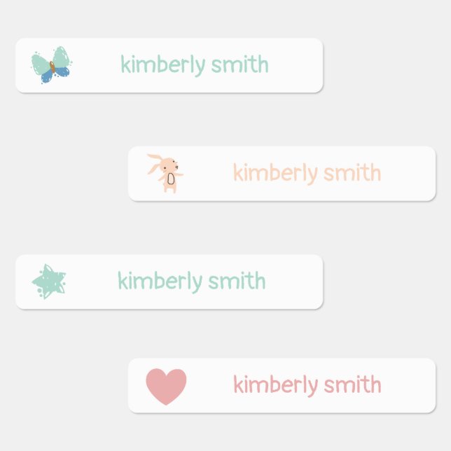 Cute School Daycare Girl Name  Labels (Group)