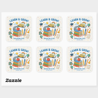 Cute School Element Sticker Learn & Grow Education
