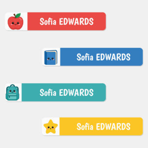 Cute School Icons Personalized Waterproof Name Labels