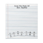 Cute School Kids Teacher Notepad at Zazzle