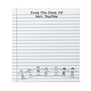 Cute School Kids Teacher Notepad