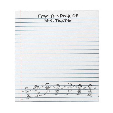 Cute School Kids Teacher Notepad