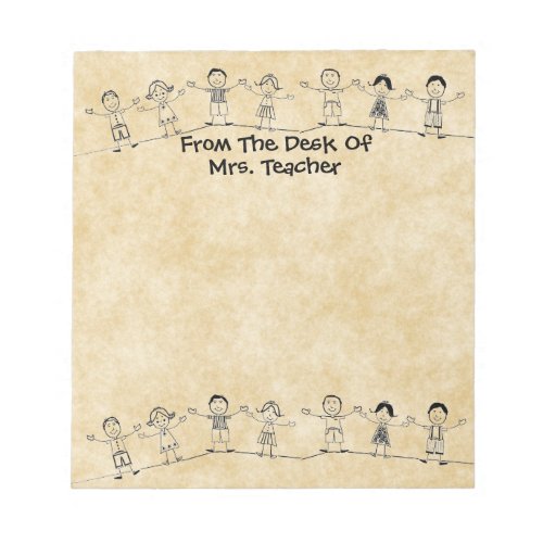 Cute School Kids Teacher Notepad