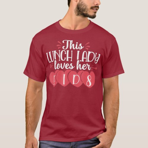Cute School Lunch Lady Valentines Kids Cafeteria T_Shirt