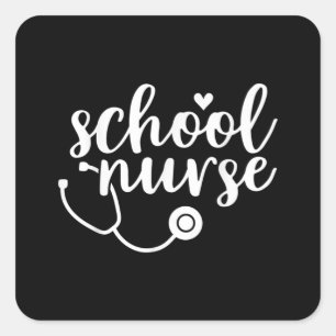 Cute School Nurse Appreciation Square Sticker