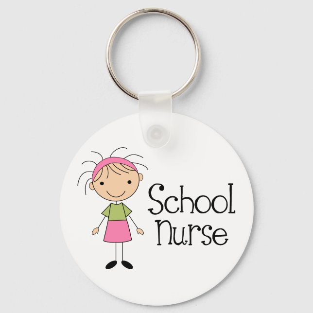 Cute School Nurse Keychain (Front)