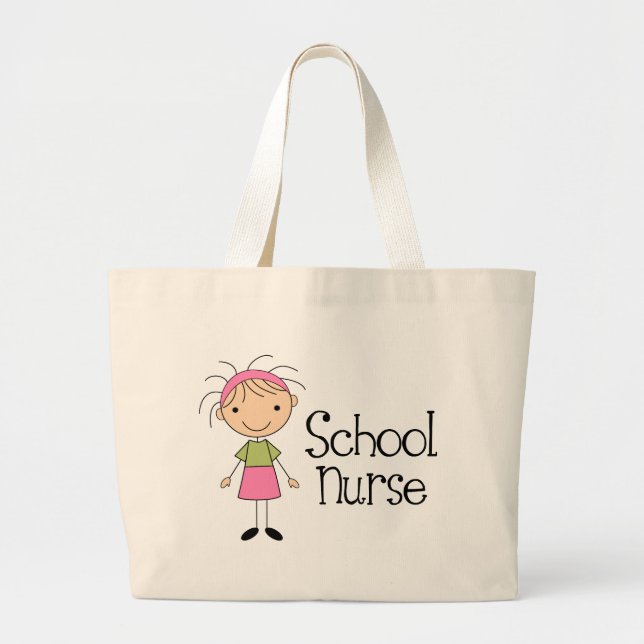 Cute School Nurse Large Tote Bag (Front)