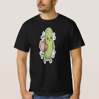 Cute School Pickle Character Cartoon Clipart T-Shirt