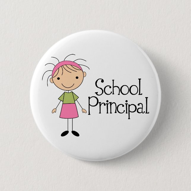 Cute School Principal Pinback Button (Front)