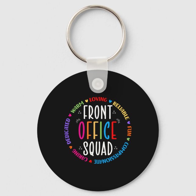 Cute School Secretary Admin Appreciation Front Off Keychain (Front)