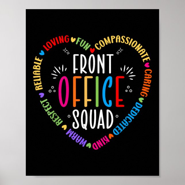 Cute School Secretary Admin Appreciation Front Off Poster (Front)