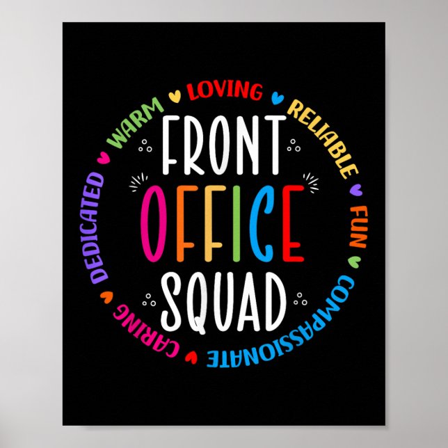 Cute School Secretary Admin Appreciation Front Off Poster (Front)