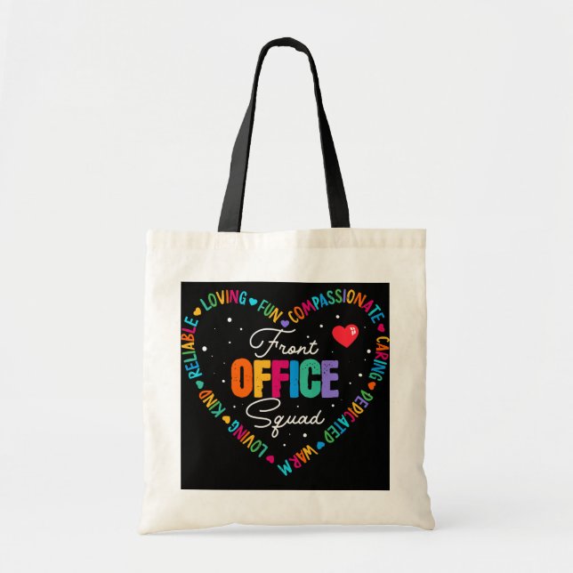 Cute School Secretary Admin Appreciation Front Tote Bag (Front)