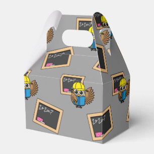 Cute School Student Owl Cartoon Favor Boxes