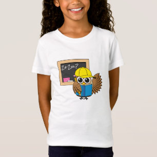 Cute School Student Owl Cartoon T-Shirt