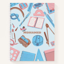 Cute School Supplies Personalized Notebook