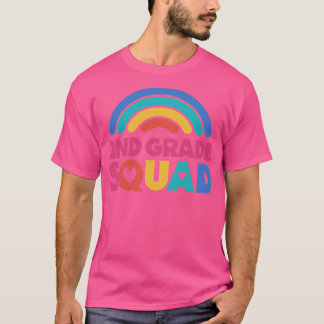 Cute School Teacher 2nd Grade Squad with Retro Rai T-Shirt