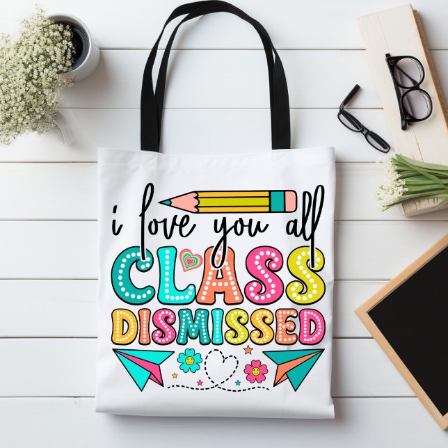 Cute School Teacher Appreciation Fun Colorful Tote Bag (Creator Uploaded)