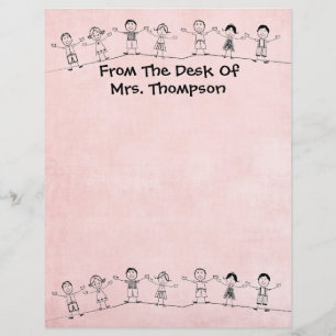 Cute School Teacher Letterhead Stationery