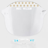 Cute School Teacher Student Stars Face Shield (Front w/Glasses)
